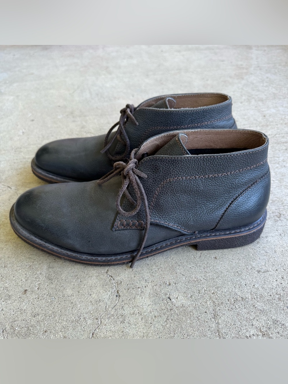 LUCKY BRAND Dark Brown Leather Lace Up Chukka Boots Size 9